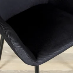 FAUTEUIL GIULIA NOIR VELOURS COTELE