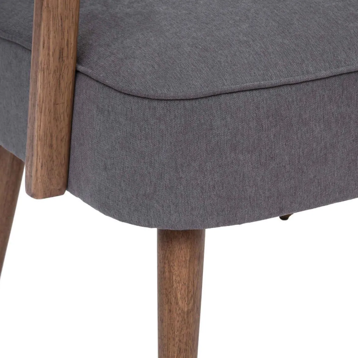 FAUTEUIL GRIS ACCOUDOIR BOUCLE CHIARA