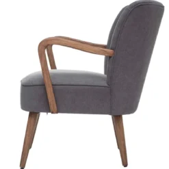 FAUTEUIL GRIS ACCOUDOIR BOUCLE CHIARA