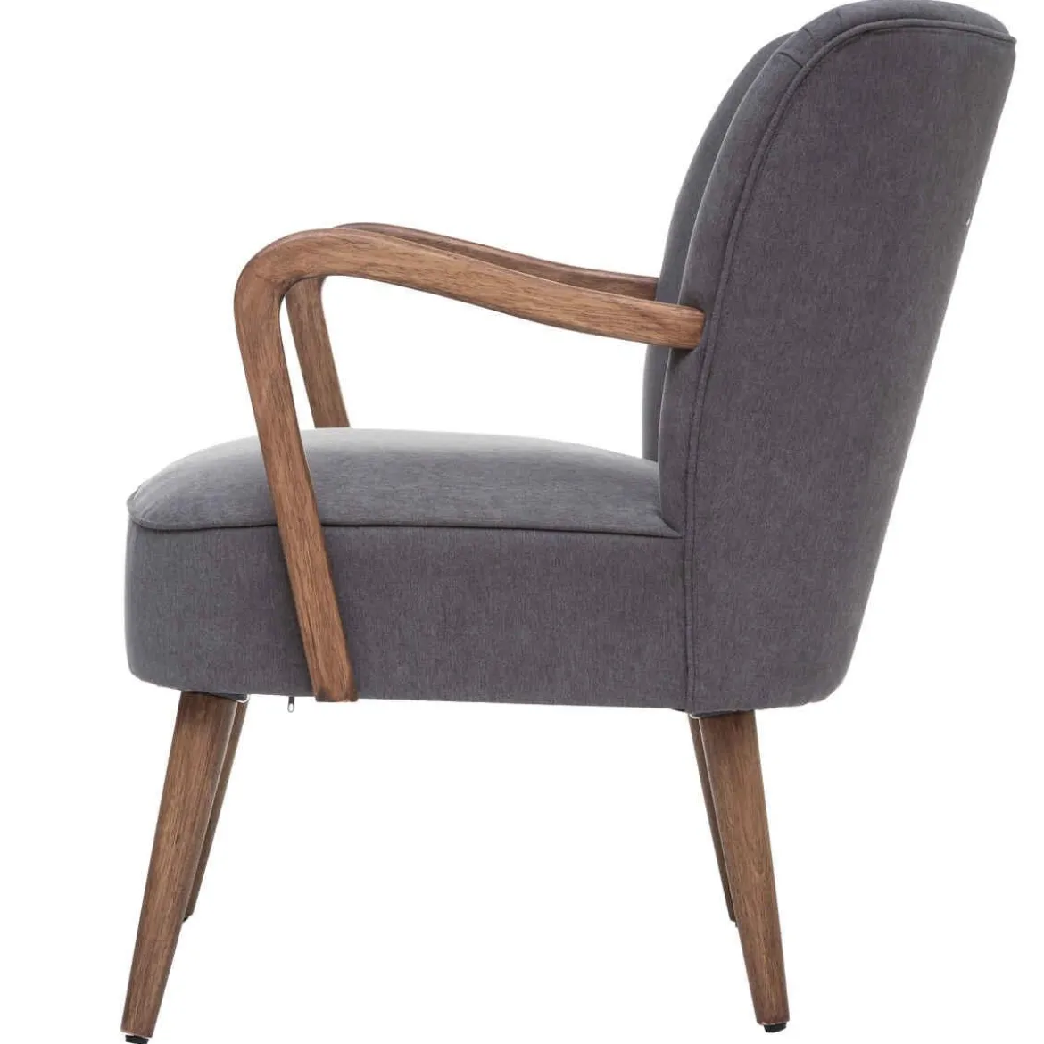 FAUTEUIL GRIS ACCOUDOIR BOUCLE CHIARA