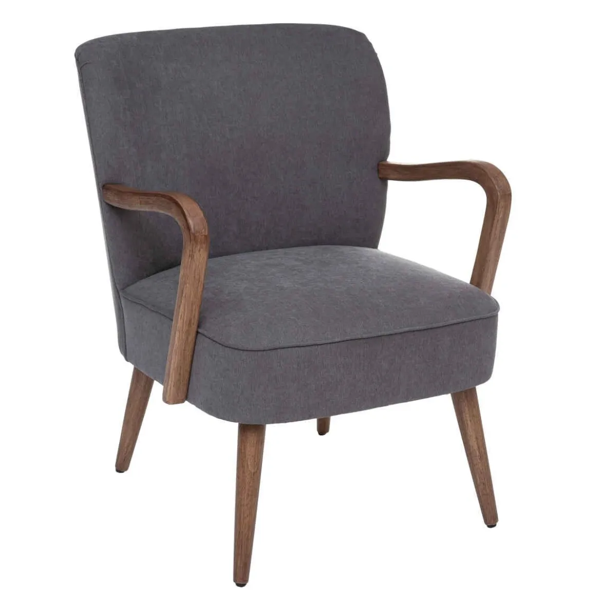FAUTEUIL GRIS ACCOUDOIR BOUCLE CHIARA