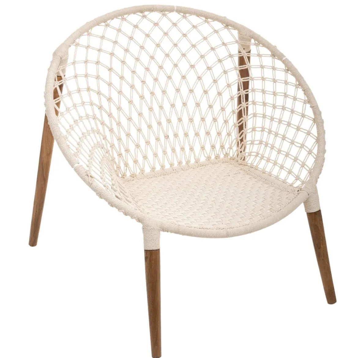 FAUTEUIL MACRAME RAINA BLANC