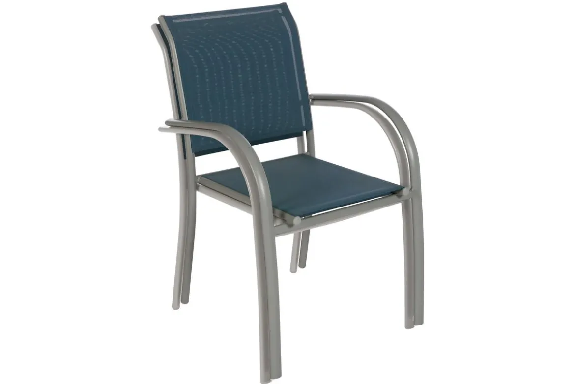 FAUTEUIL PIAZZA BLEU ORAGE SILVER