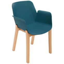 FAUTEUIL PIED BOIS NAVY ALBY