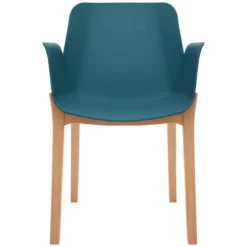 FAUTEUIL PIED BOIS NAVY ALBY