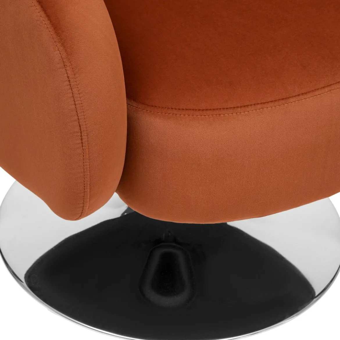 FAUTEUIL PIVOTANT VELOURS EDITH AMBRE