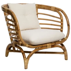 FAUTEUIL ROTIN FARAH BLANC