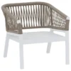 FAUTEUIL SALON ORIENGO TAUPE BLANC