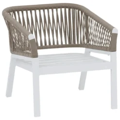 FAUTEUIL SALON ORIENGO TAUPE BLANC