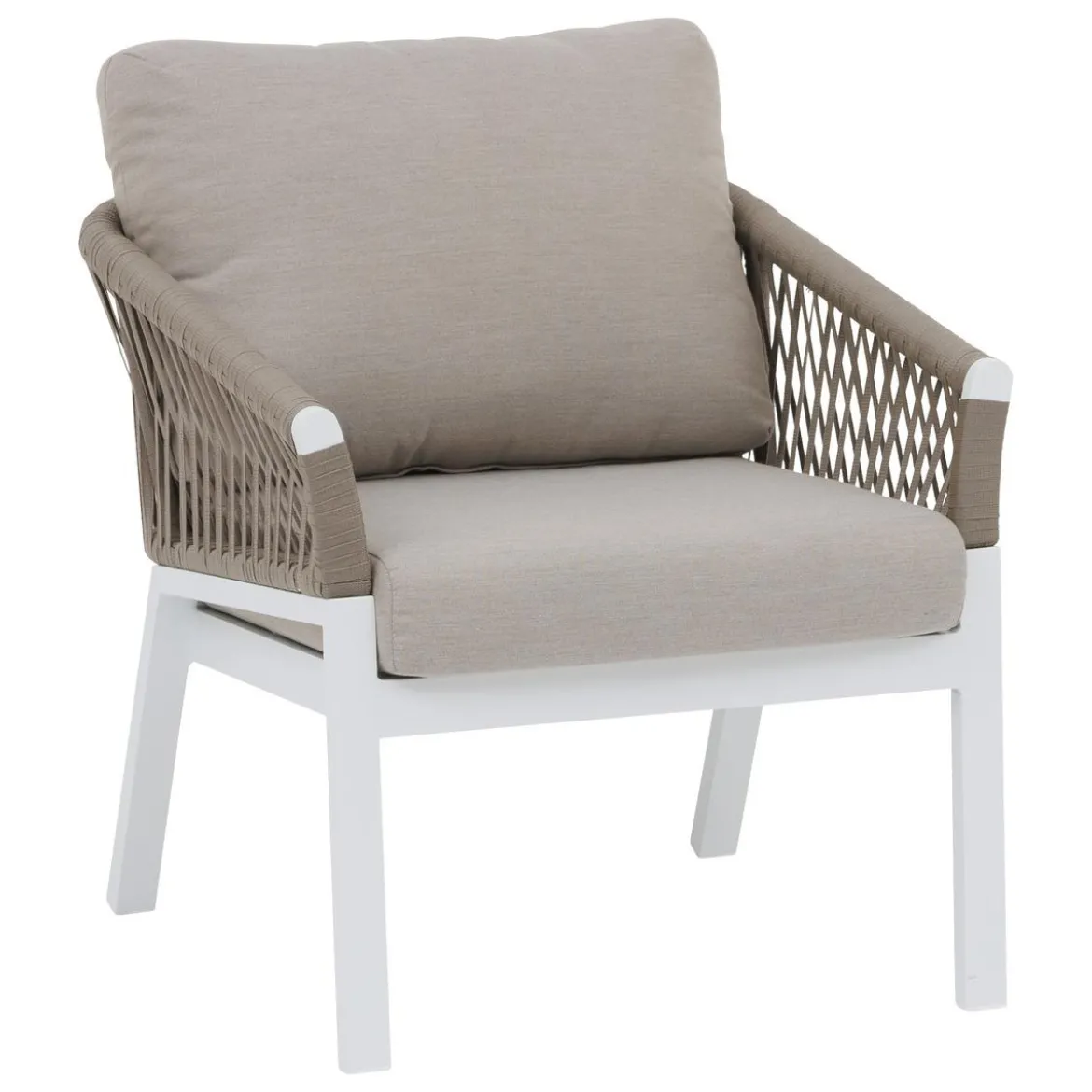 FAUTEUIL SALON ORIENGO TAUPE BLANC
