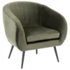 FAUTEUIL SOLARO VELOURS VERT KAKI