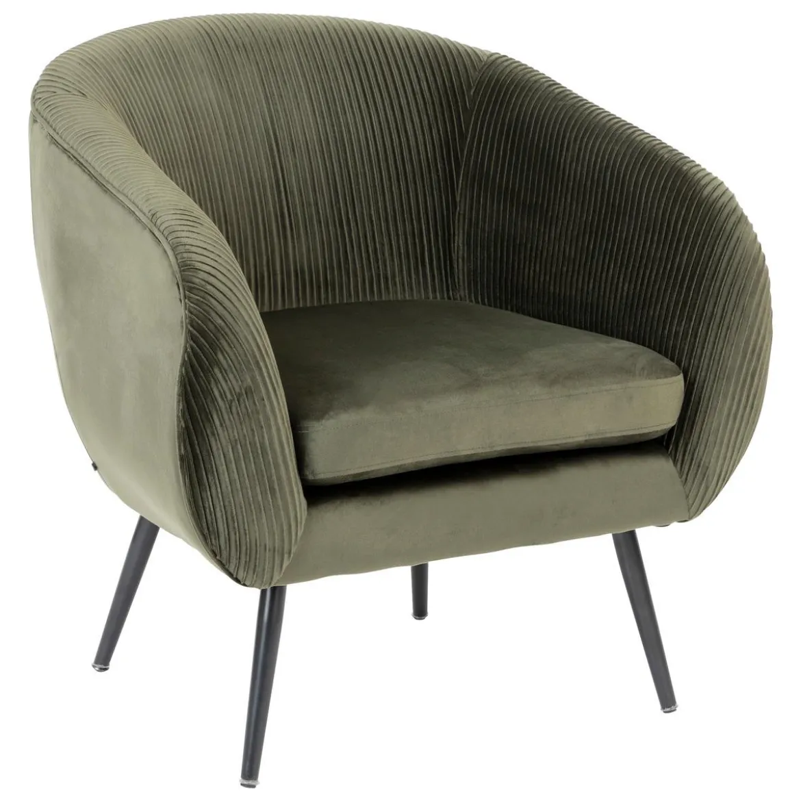 FAUTEUIL SOLARO VELOURS VERT KAKI