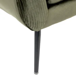FAUTEUIL SOLARO VELOURS VERT KAKI