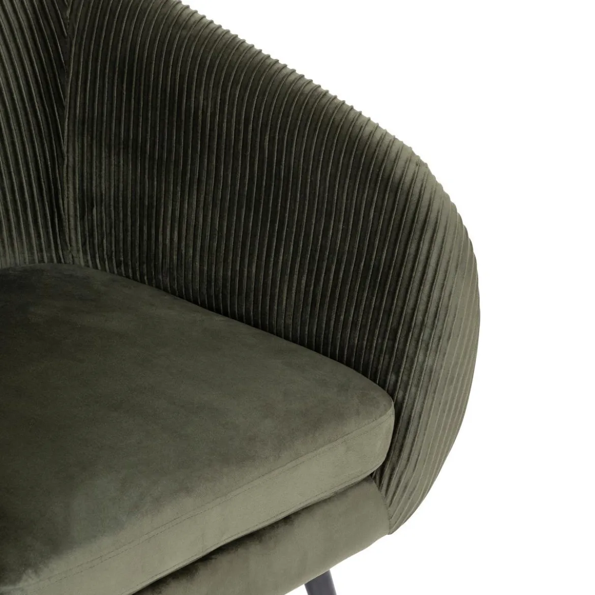 FAUTEUIL SOLARO VELOURS VERT KAKI