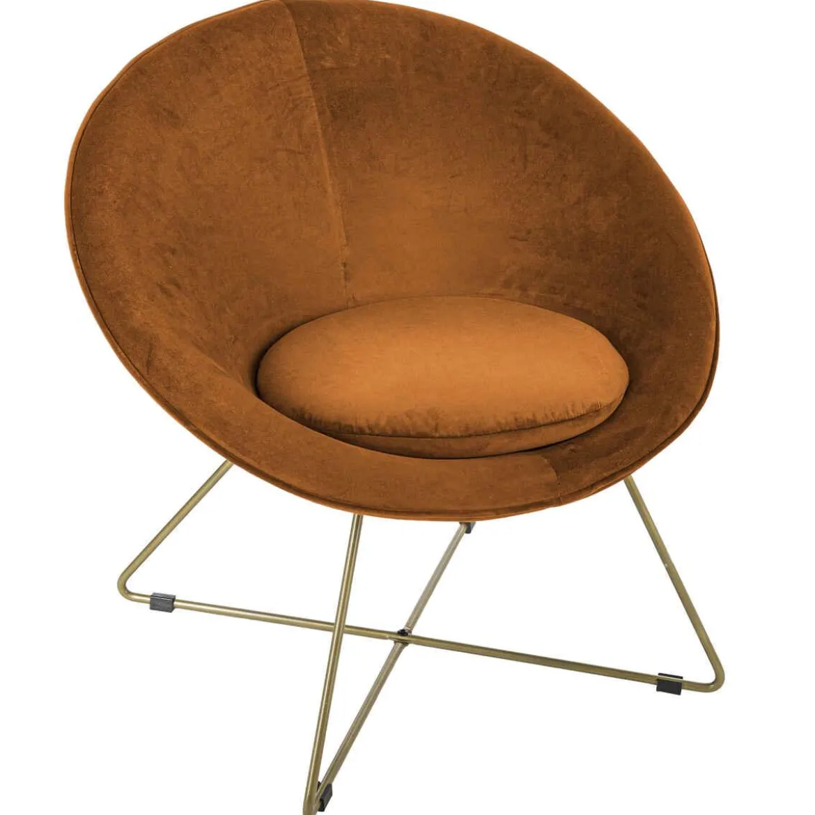 FAUTEUIL VELOURS EVAN AMBRE