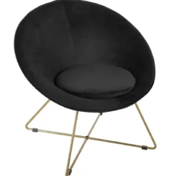 FAUTEUIL VELOURS EVAN NOIR