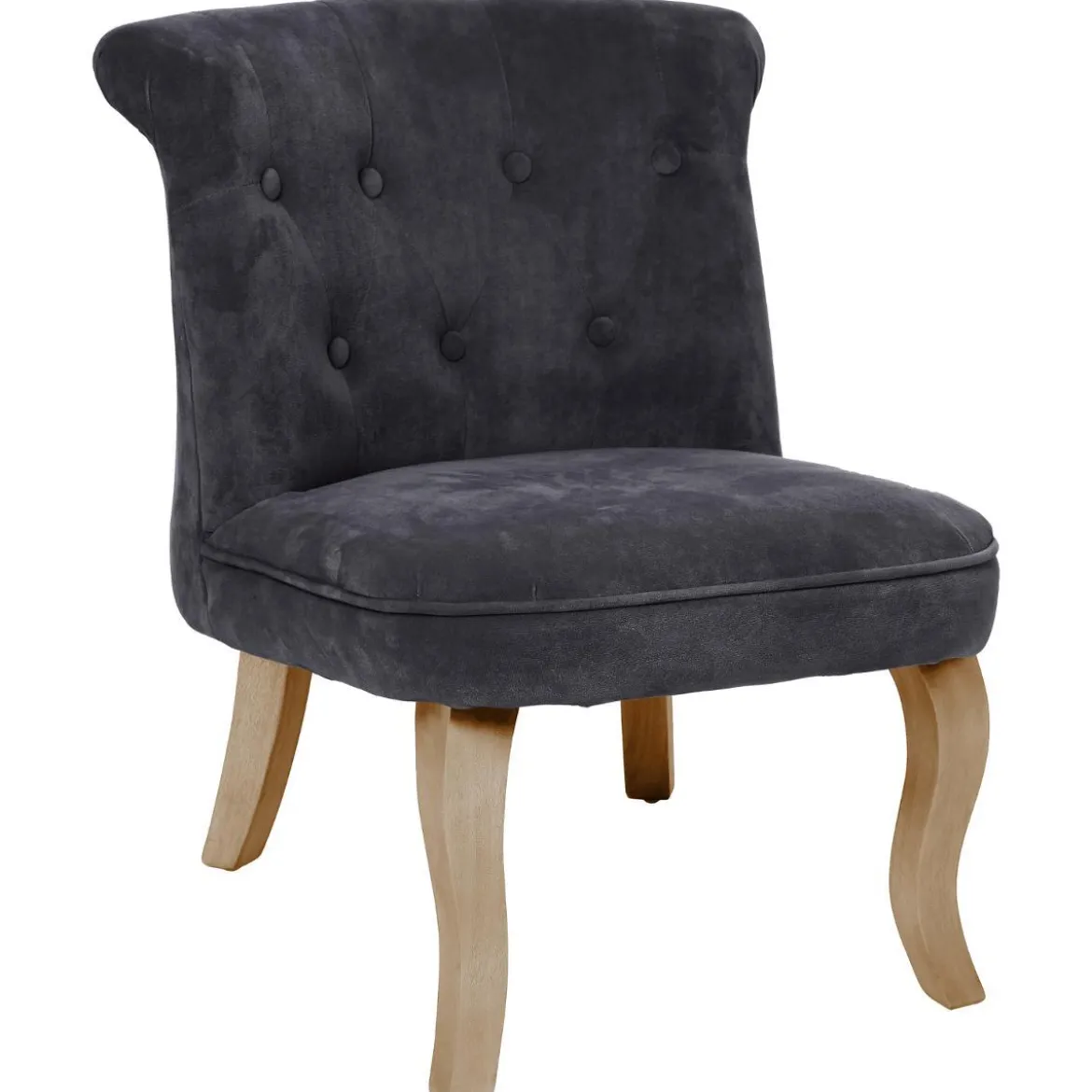 FAUTEUIL VELOURS GRIS TREND CALIXTE