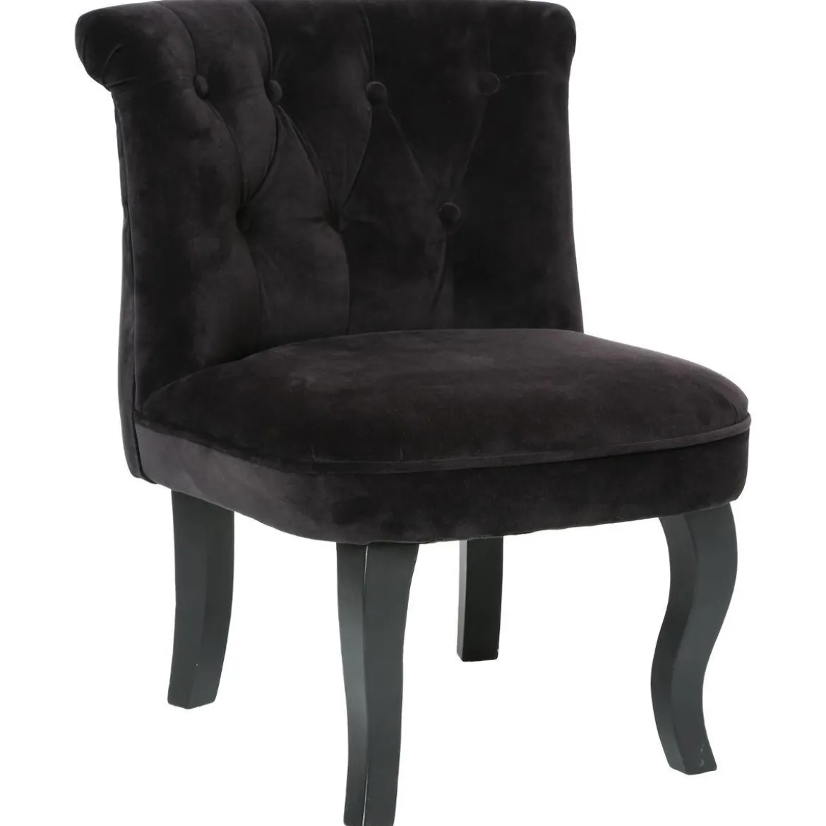 FAUTEUIL VELOURS NOIR CALIXTE