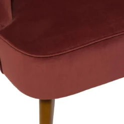 FAUTEUIL VELOURS PIED BOIS NAOVA TERRACOTTA