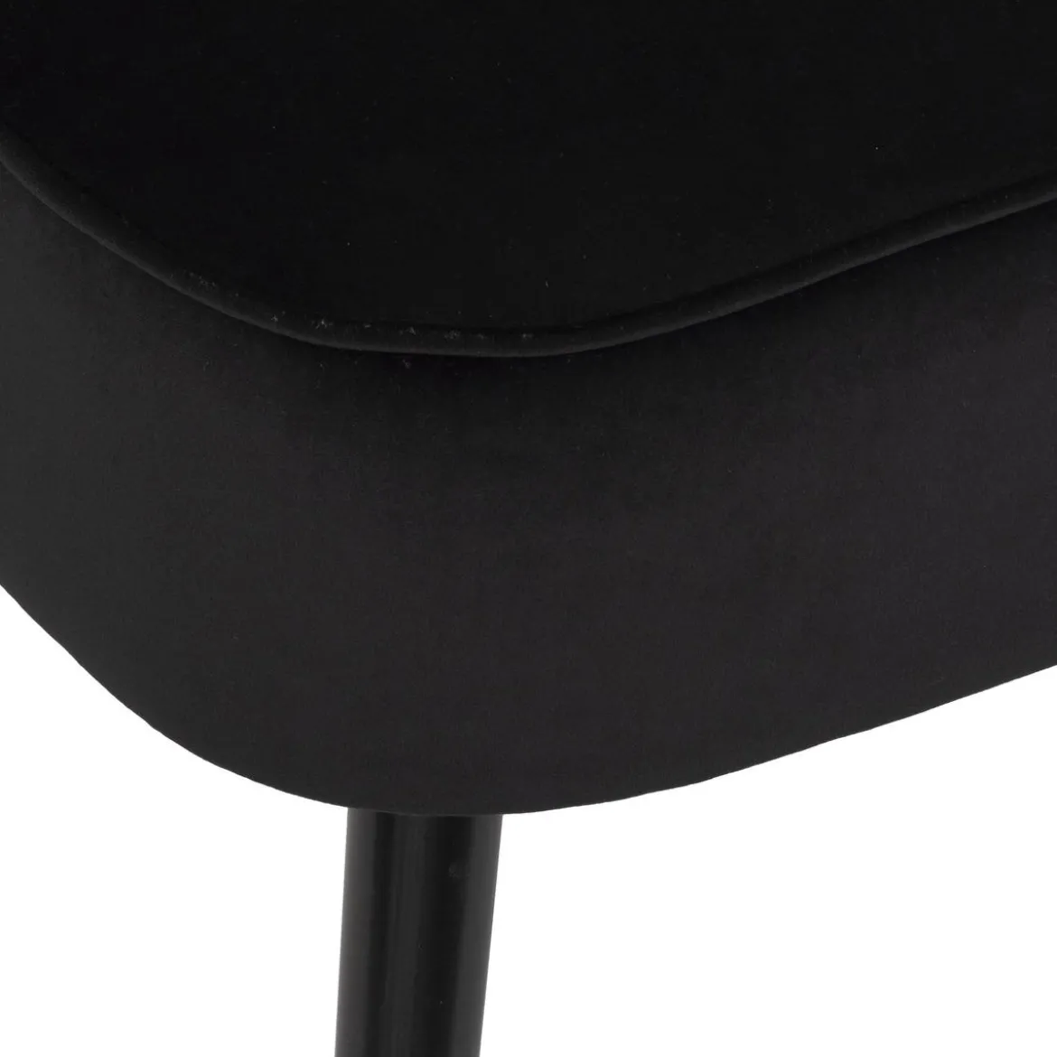 FAUTEUIL VELOURS PIED DORE NAOVA NOIR