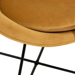 FAUTEUIL VELOURS PIED NOIR EVAN OCRE