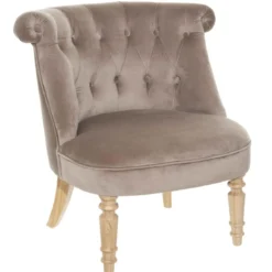 FAUTEUIL VELOURS SIXTINE TAUPE