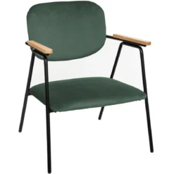 FAUTEUIL VELOURS VERT DYER