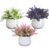 FEUILLAGE PLASTIQUE POT PLASTIQUE BLANC H16CM
