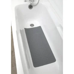 FOND BAIGNOIRE CAOUTCHOUC NATUREL 34X74CM GRIS FONCE