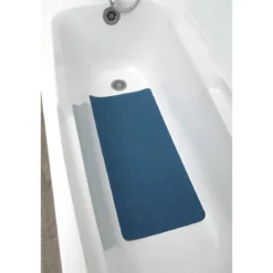 FOND DE BAIGNOIRE CAOUTCHOUC NATUREL 34X74CM BLEU CANARD