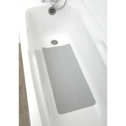 FOND DE BAIGNOIRE CAOUTCHOUC NATUREL 34X74CM GRIS PERLE