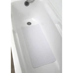 FOND DE BAIGNOIRE CAOUTCHOUC NATUREL 34X74CM BLANC