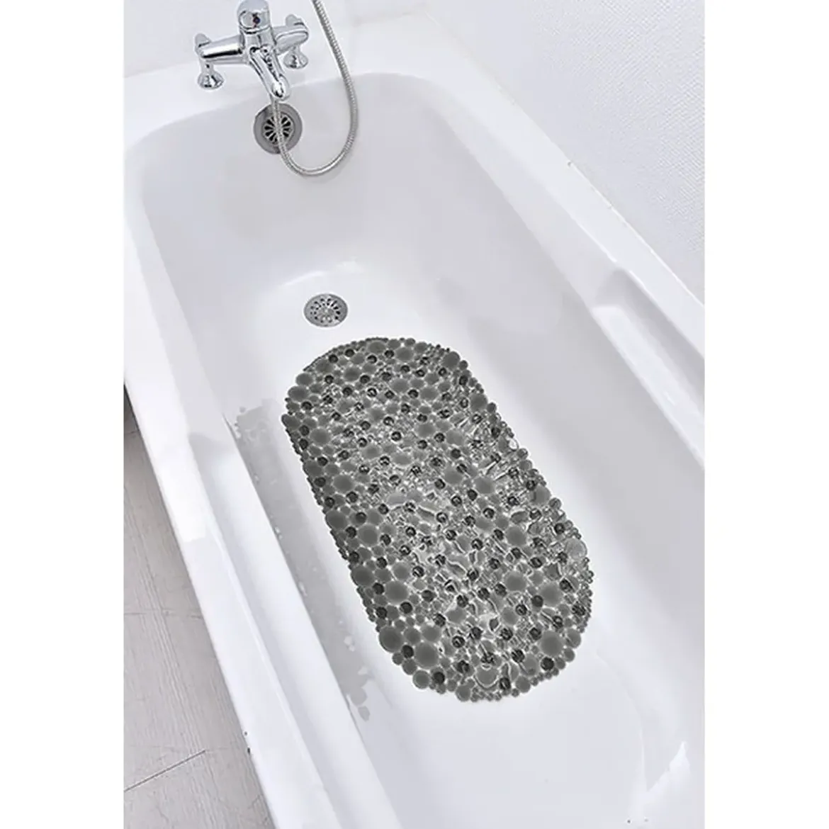 FOND DE BAIGNOIRE PVC 69X36 CM BULLES GRIS