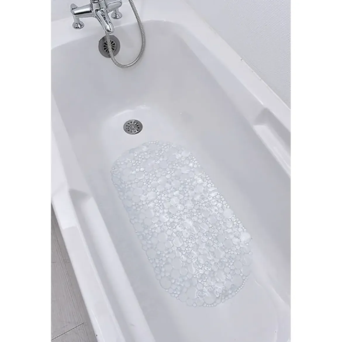 FOND DE BAIGNOIRE PVC 69X36 CM BULLES TRANSPARENT