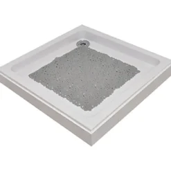 FOND DE DOUCHE 50X50CM BULLES GRIS PERLE