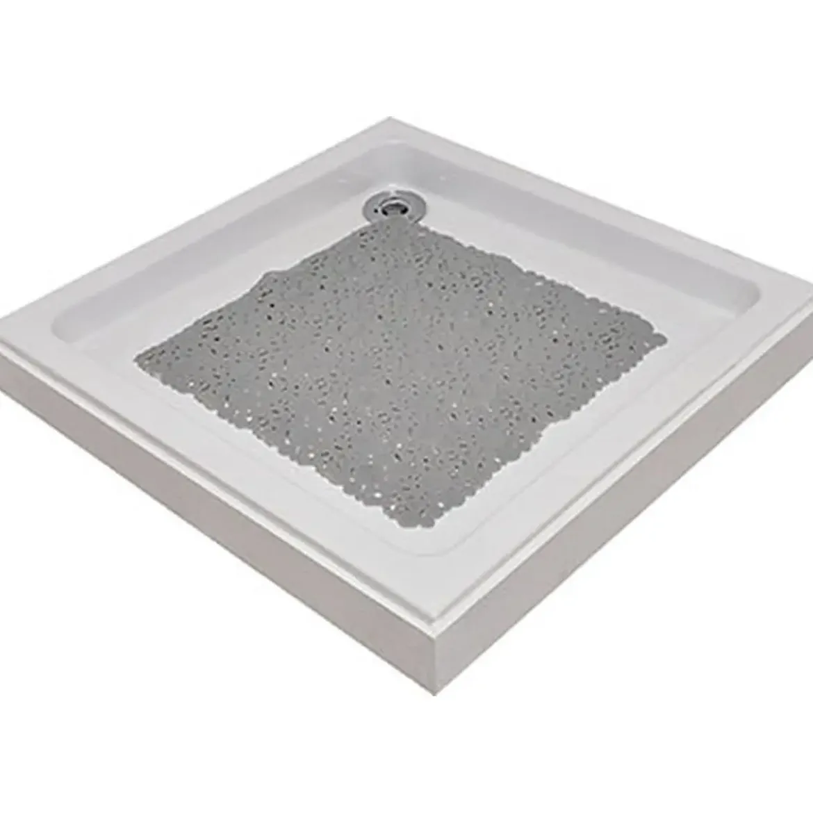 FOND DE DOUCHE 50X50CM BULLES GRIS PERLE