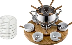 FONDUE SET 29 PIECES PLATEAU BAMBOU