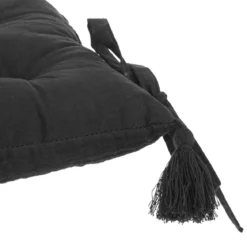 GALETTE CHAISE GAZE COTON GRIS FONCE 38X38CM