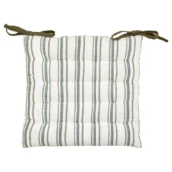 GALETTE DE CHAISE RAYEE GROOVE VERT 38X38CM