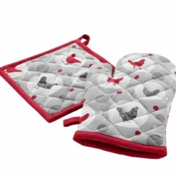 GANT ET MANIQUE 18X28CM 20X20CM COTON IMPRIME SUZETTE
