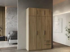 GHOST ARMOIRE 6 PORTES 2 TIROIRS CHENE