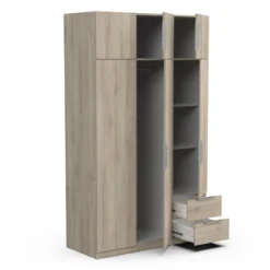 GHOST ARMOIRE 6 PORTES 2 TIROIRS CHENE