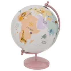 GLOBE BASE METAL ENFANT ROSE D.20CM