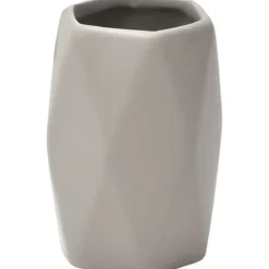 GOBELET GRES FORME LOSANGE TAUPE