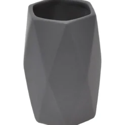 GOBELET GRES FORME LOSANGE GRIS FONCE