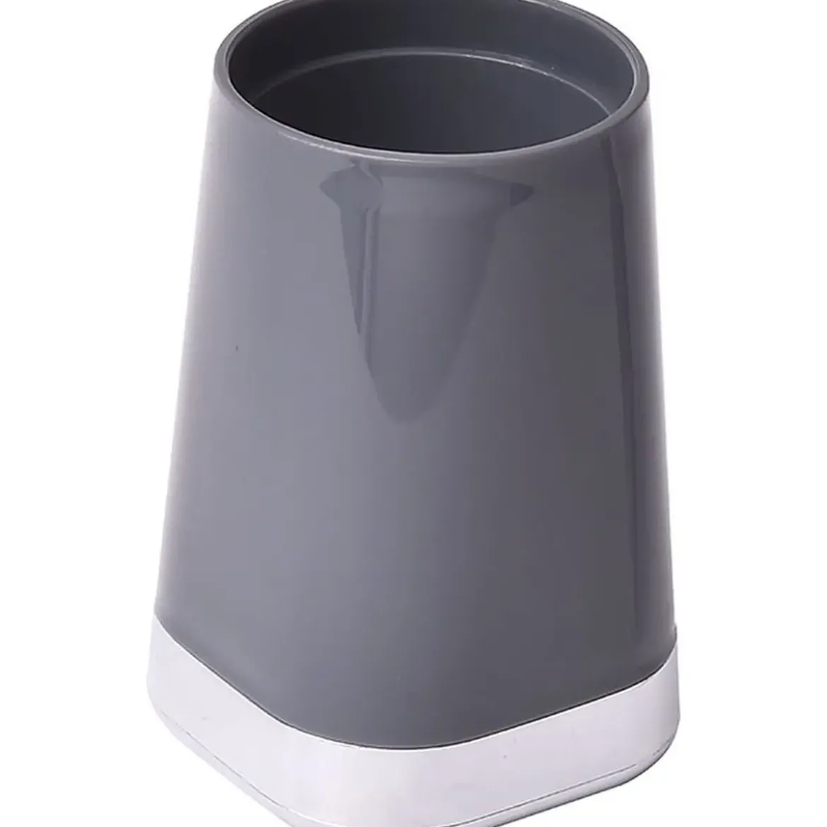 GOBELET ROND BASE CARREE CHROMEE GRIS