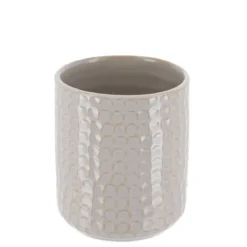 GOBELET GRES LAQUE FACON ECAILLE BEIGE