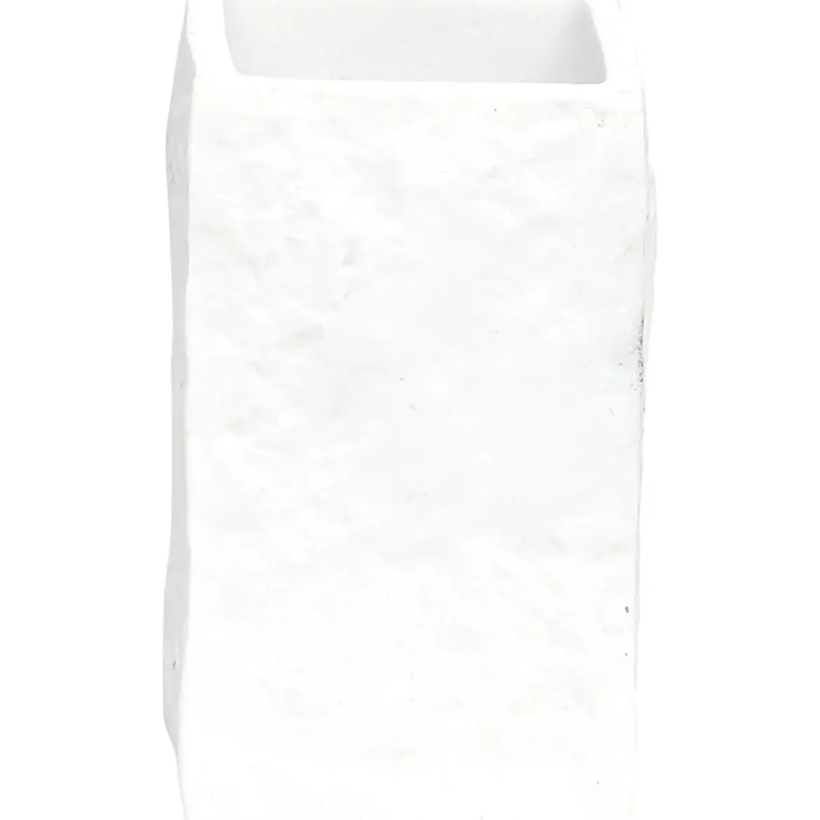 GOBELET POLYRESINE CARRE EFFET PIERRE BLANC
