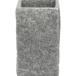 GOBELET POLYRESINE CARRE EFFET PIERRE GRIS