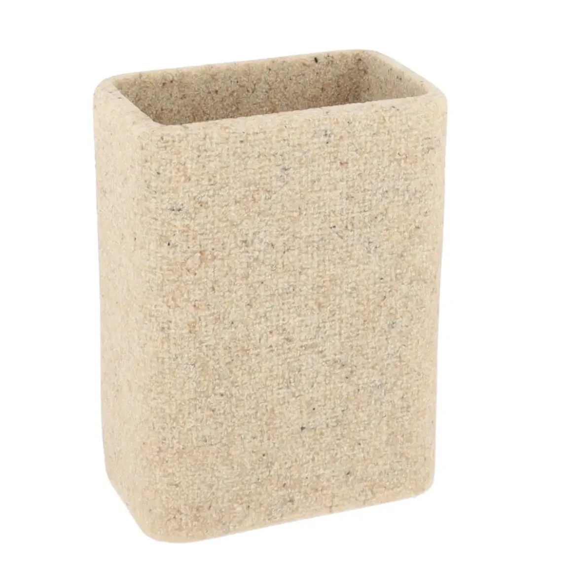 GOBELET POLYRESINE RECTANGULAIRE EFFET SABLE NATUREL